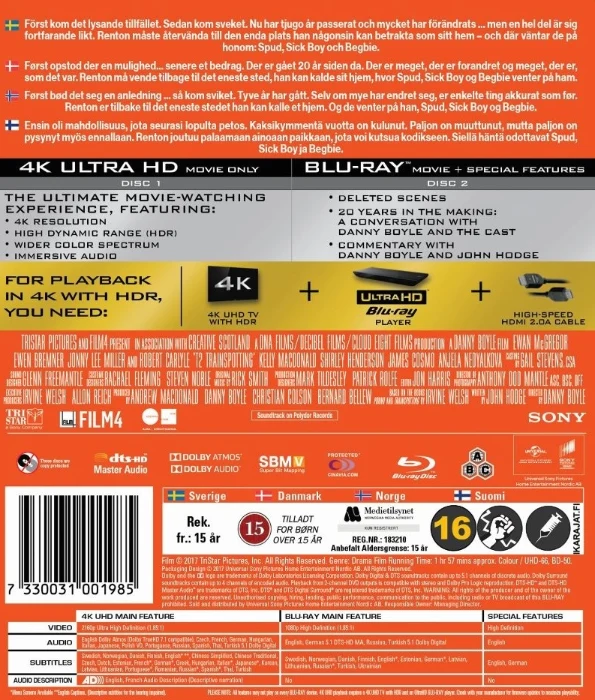 T2: Trainspotting 2 (4K Ultra HD + Blu-ray) 2017