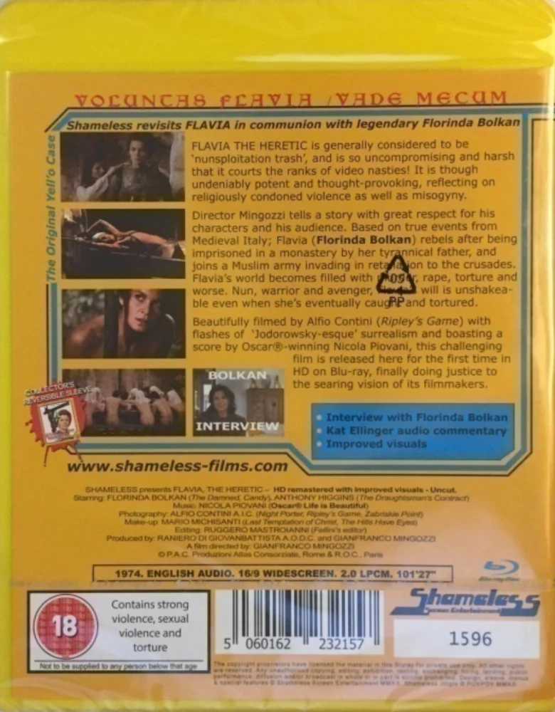 Flavia the Heretic AKA Flavia, la monaca musulmana (Blu-ray) (1974) Shameless Numbered Edition