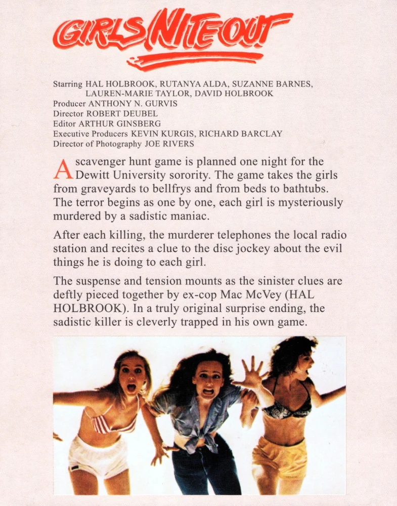 Girls Nite Out - Limited Edition (Blu-ray) Slipcover ja Booklet (Arrow)