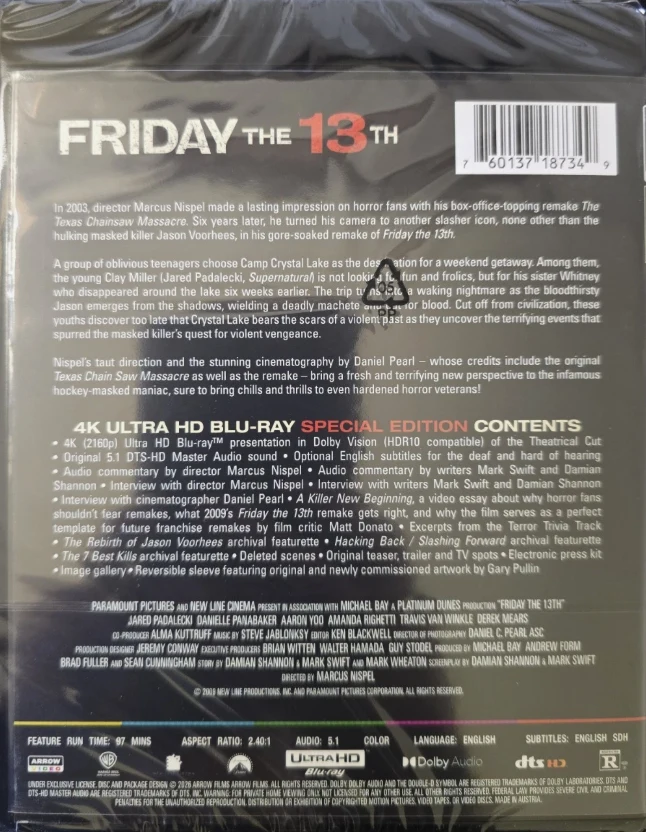 Friday The 13th - Special Edition [4K Ultra HD] 2009 (Arrow)