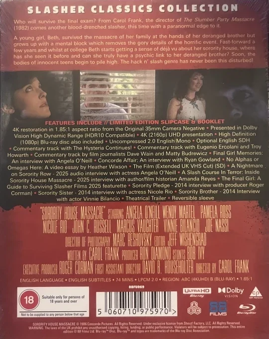 Sorority House Massacre - Limited Edition Slipcover [4K UHD + Blu-ray] Slasher Classics Collection #64