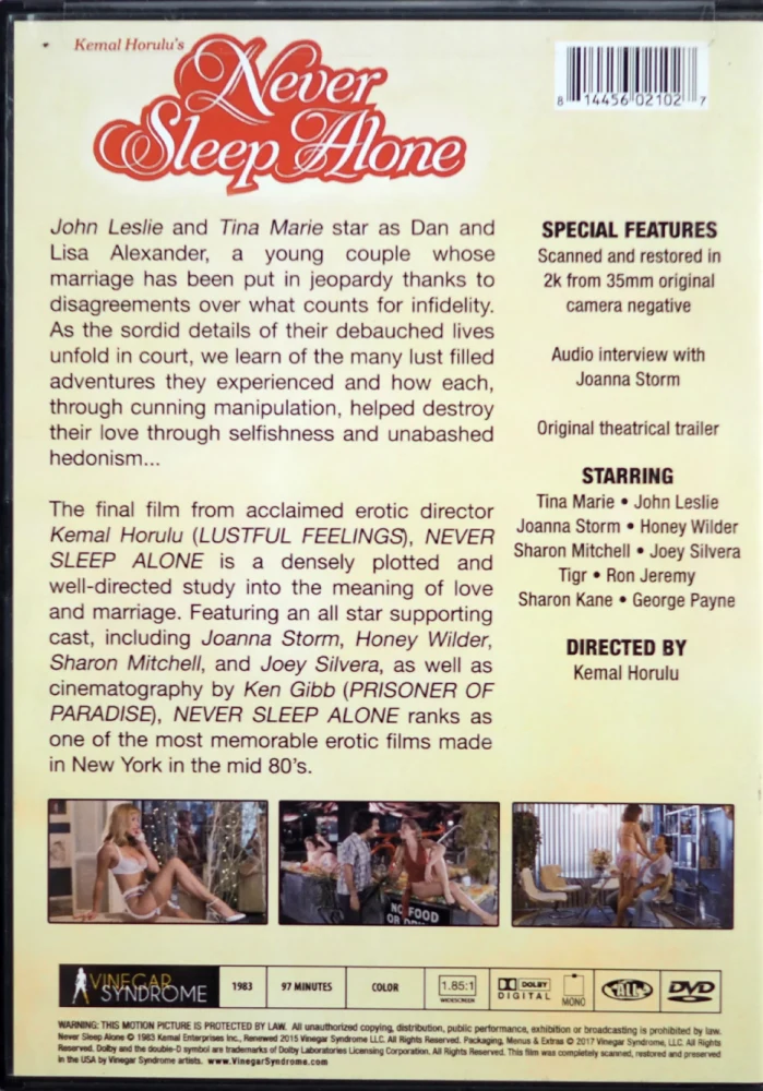 Never Sleep Alone (DVD) Vinegar Syndrome (1983)