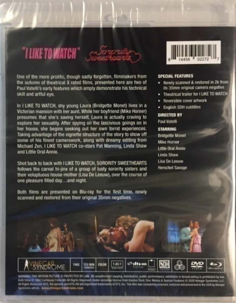 I Like to Watch / Sorority Sweethearts (Blu-ray + DVD) Vinegar Syndrome