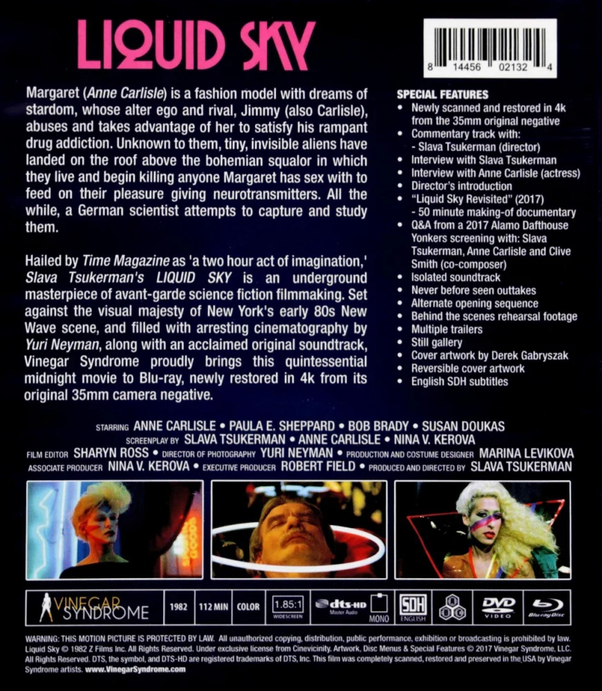 Valuva taivas - Liquid sky (Blu-ray + DVD) Vinegar Syndrome (4K masteroitu)