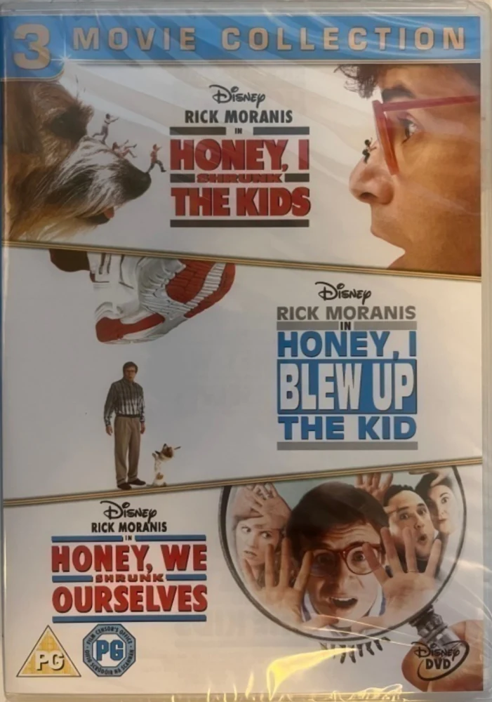 Kulti, kutistin kakarat / Kultsi, suurensin kakaran / Kulti, kutistin meidät (3x DVD)  Honey, I Shrunk The Kids / Honey, I Blew Up The Kid / Honey, We Shrunk Ourselves