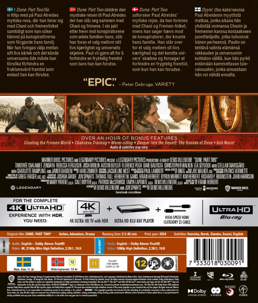 Dune: Part Two (2024) (4K UHD + Blu-ray) Dyyni: Osa kaksi