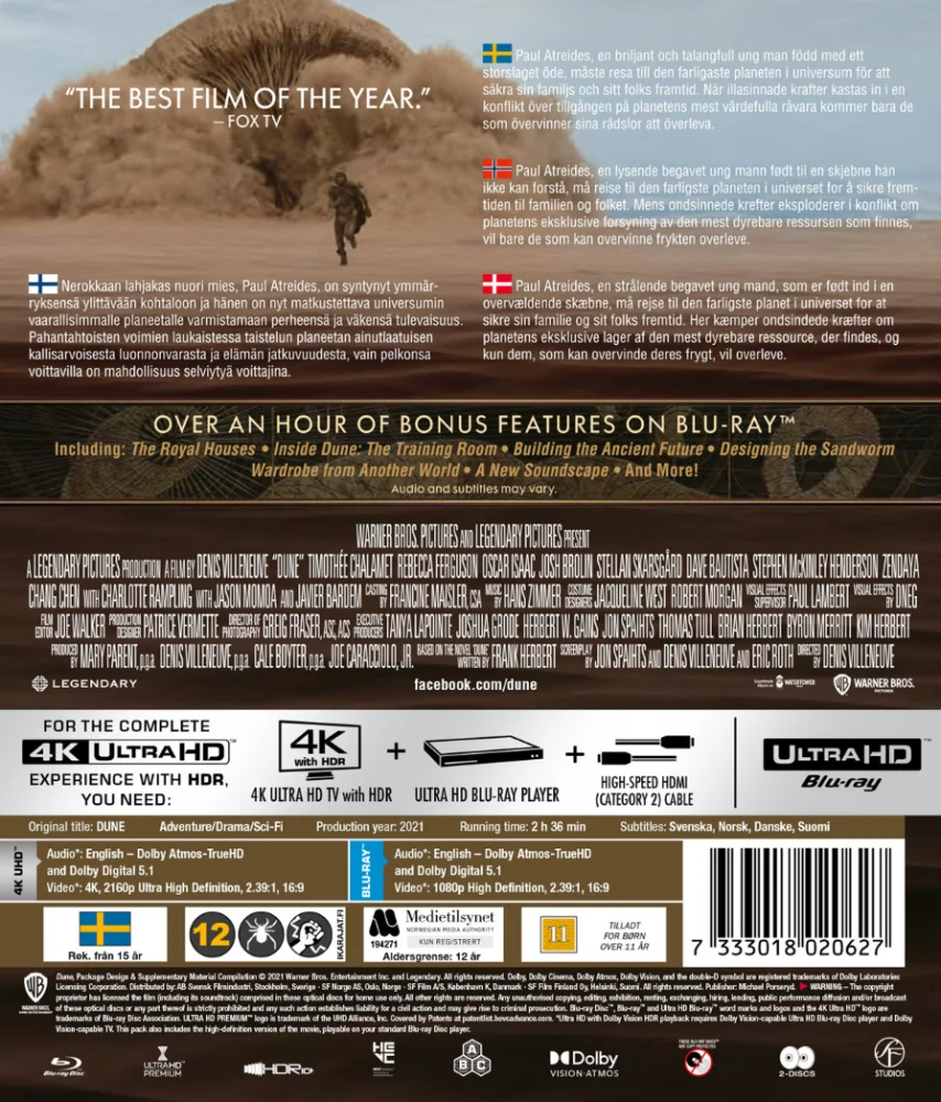 Dune (2021) (4K UHD + Blu-ray) Dyyni / Original title: Dune: Part One