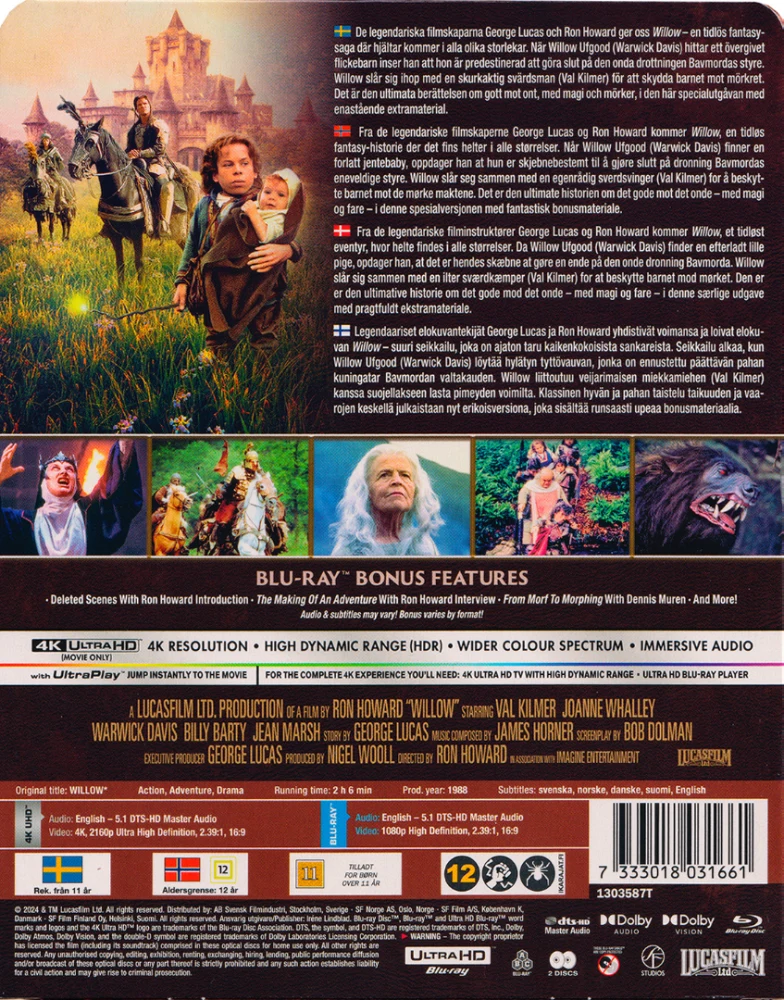 Willow - Suuri seikkailu - Limited Edition Steelbook (4K UHD + Blu-ray) 1988