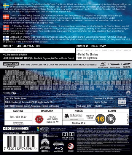 Suljettu Saari - Shutter Island (4K Ultra HD + Blu-ray)