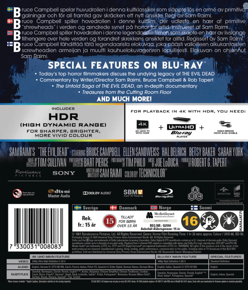 Evil Dead (4K Ultra HD + Blu-ray) 1981 (The Evil Dead)