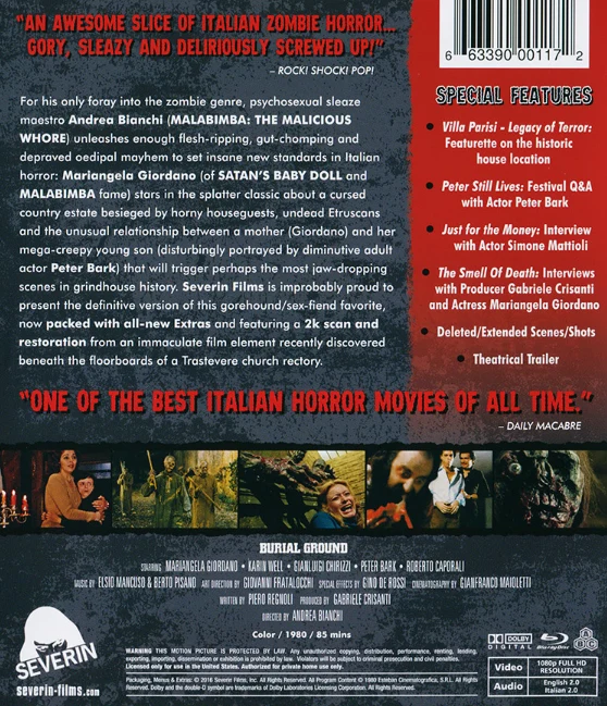 Hautaholvi helvettiin - Burial Ground [Blu-ray] Limited Edition Slipcover 3000 (Le notti del terrore) (Severin) Nights of Terror AKA The Zombie Dead, Zombie 3