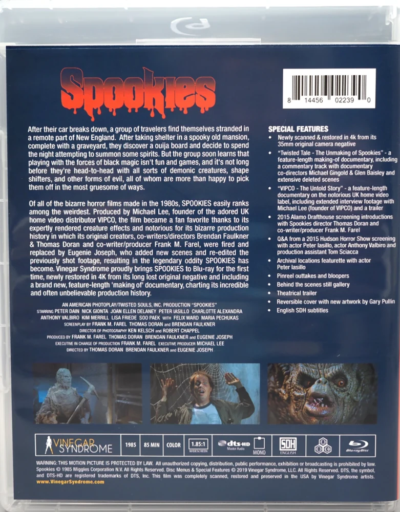 Spookies (Blu-ray) Vinegar Syndrome Media Club Slipcover (4K Masteroitu)