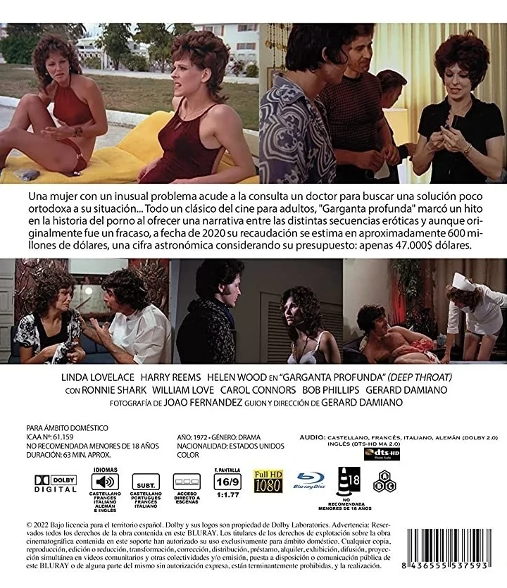 Deep Throat - Syvä Kurkku (Blu-ray) Linda Lovelace (1972)