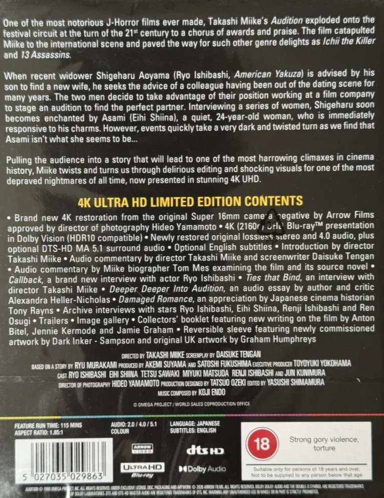 Audition - Limited Edition (4K Ultra HD) Ôdishon (Arrow)