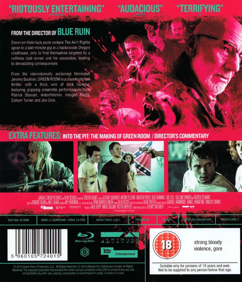 Green Room (2015) Blu-ray (Patrick Stewart, Anton Yelchin)