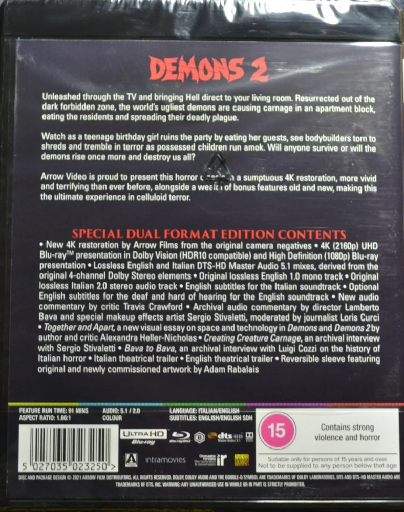 Demons 2 (4K Ultra HD + Blu-ray) Ohjaus: Lamberto Bava (ARROW) Dèmoni 2... l'incubo ritorna