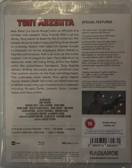 Tony Arzenta - Verta asfaltilla (Blu-ray) (1973) Big Guns / No Way Out