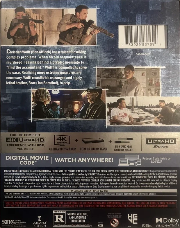 The Accountant 2 (2025) (4K Ultra HD) Slipcover