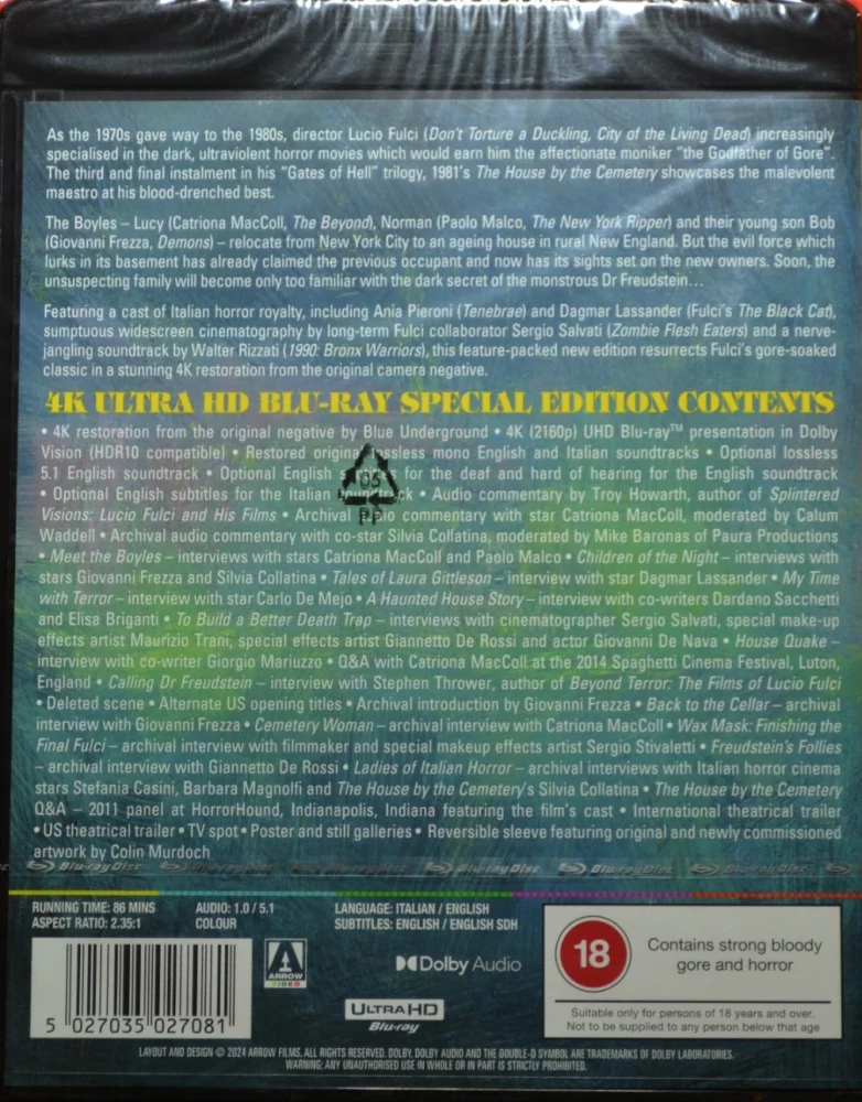The House By The Cemetery - Special Edition (4K Ultra HD) Quella villa accanto al cimitero (Arrow)