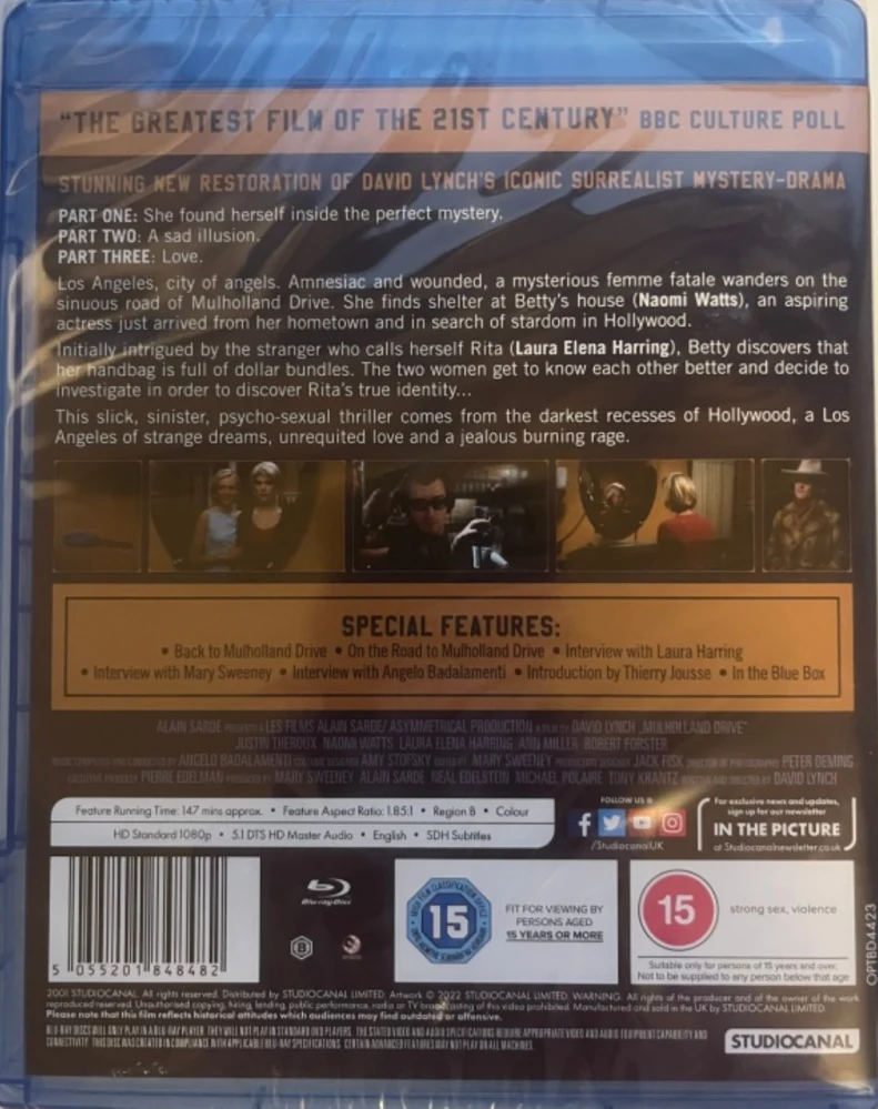 Mulholland Drive (Blu-ray) (Ohjaus: David Lynch) (2001)