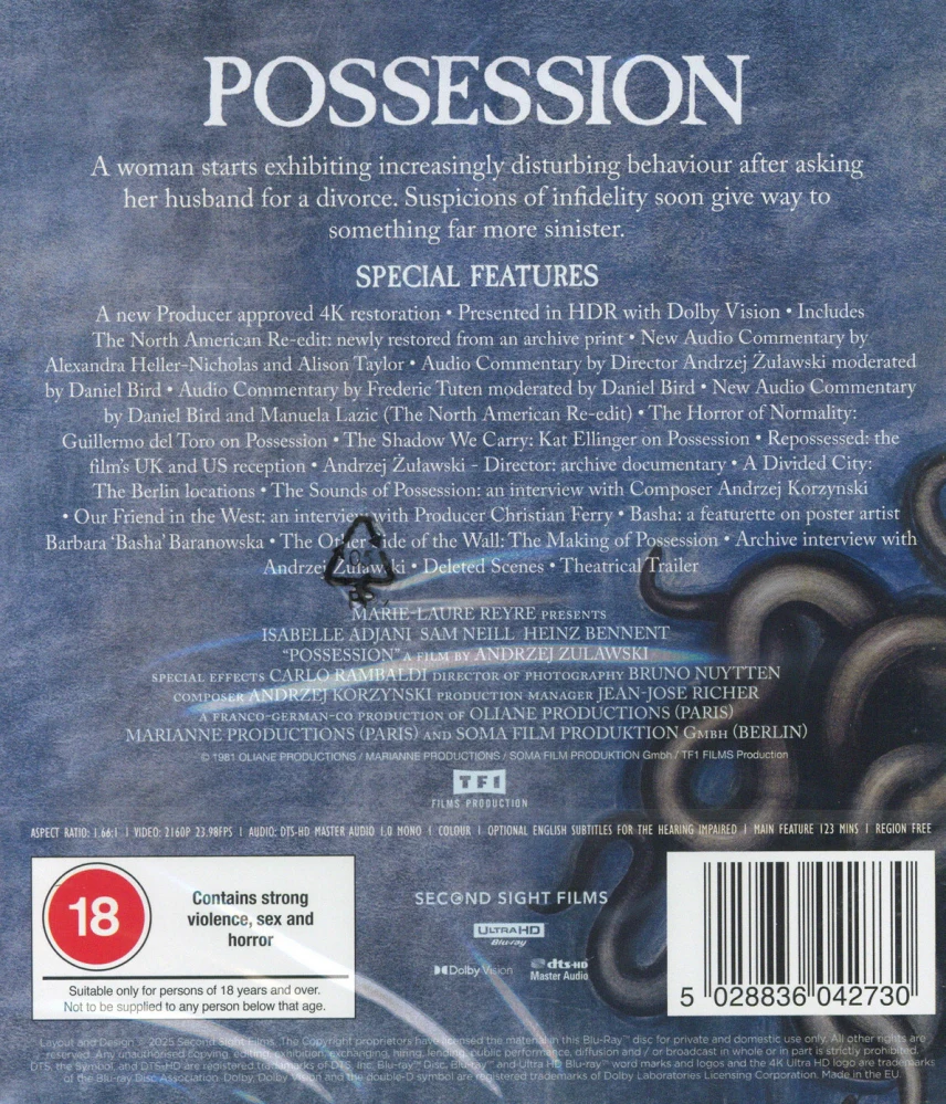 Possession (4K Ultra HD) Second Sight