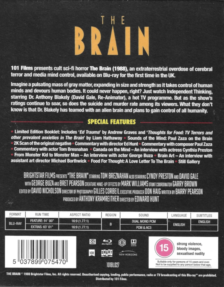 The Brain - Limited Edition [Blu-ray] Slipcase + Booklet