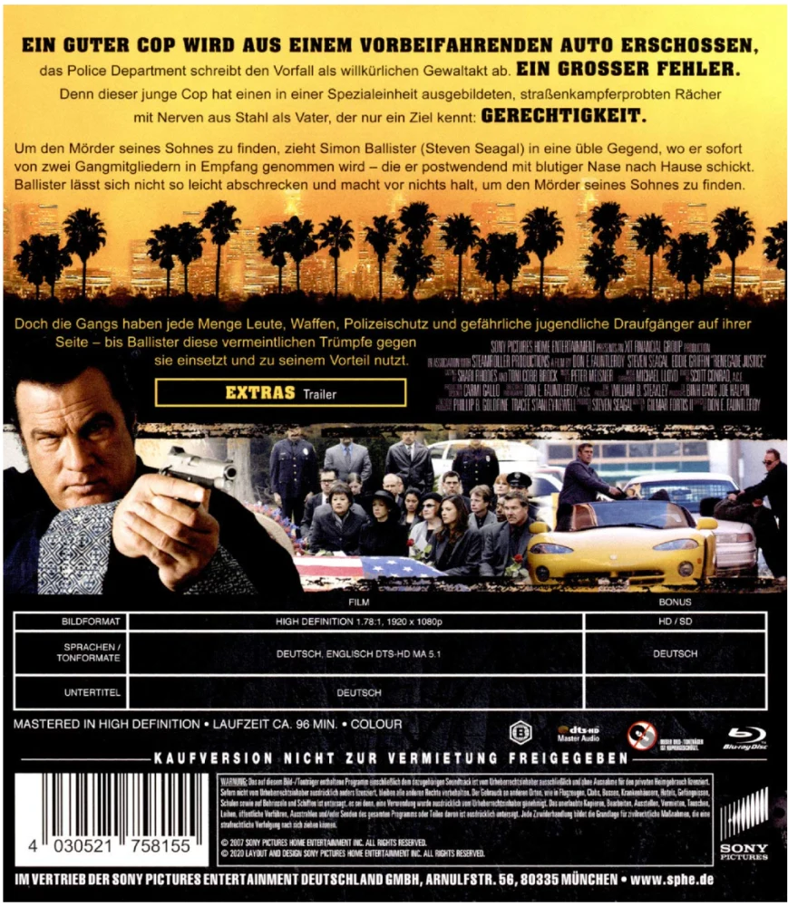 Urban Justice - Uncut Version [Blu-ray] Steven Seagal