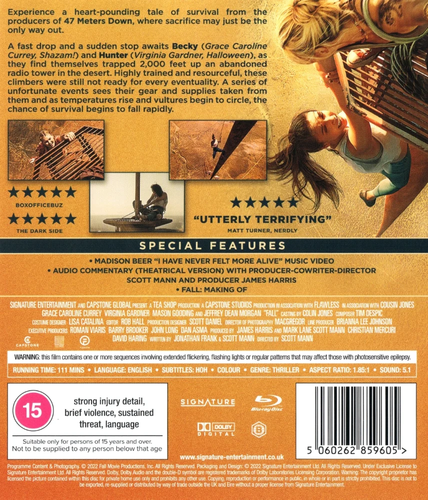 Fall (2022) Blu-ray (Ohjaus: Scott Mann)