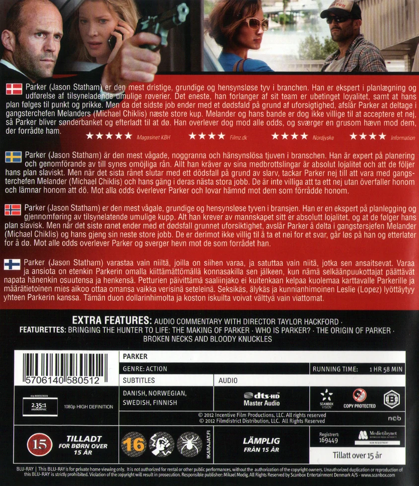 Parker (2013) Jason Statham, Jennifer Lopez (Blu-ray)