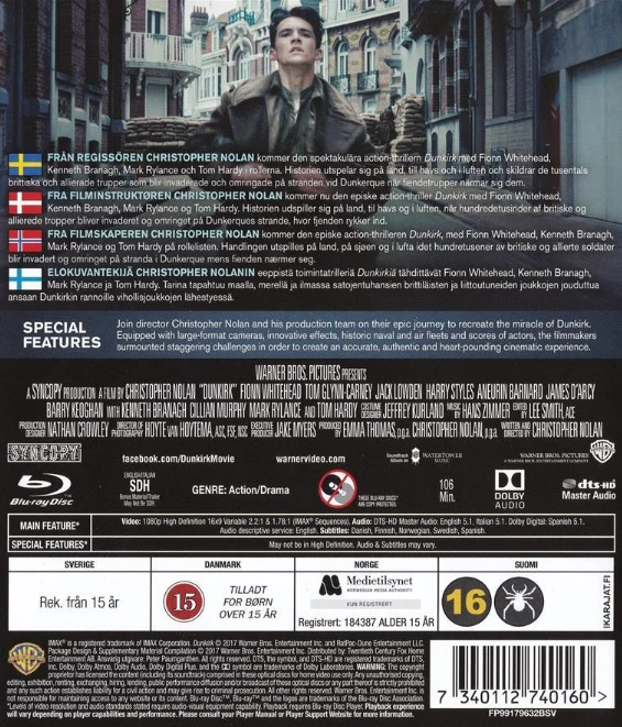 Dunkirk (Blu-ray) Ohjaus: Christopher Nolan (2017)