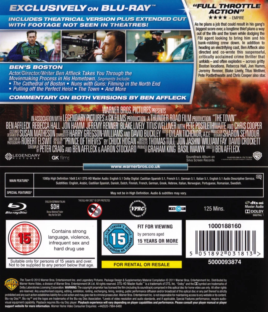 The Town - Extended cut (Blu-ray) Slipcover