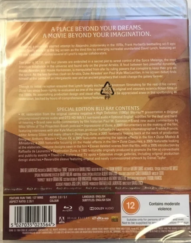 Dune / Dyyni (Blu-ray) (Arrow) 4K masteroitu!