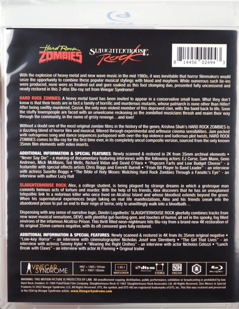 Hard Rock Zombies / Slaughterhouse Rock (2x Blu-ray) Vinegar Syndrome