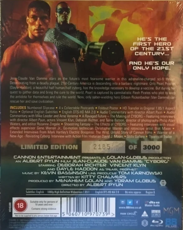 Cyborg - Limited Edition (Blu-ray) Numeroitu painos (Mukana hieno numeroitu slipcase, juliste ja 4 postikorttia)