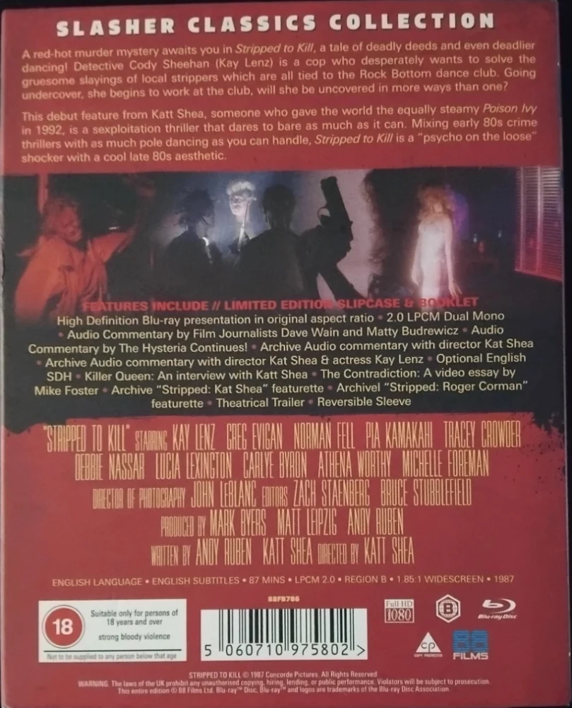 Kohtalokas tehtävä - Stripped to Kill - Limited Edition (Blu-ray) Slasher Classics Collection 62# (Vihkonen + Slipcover)