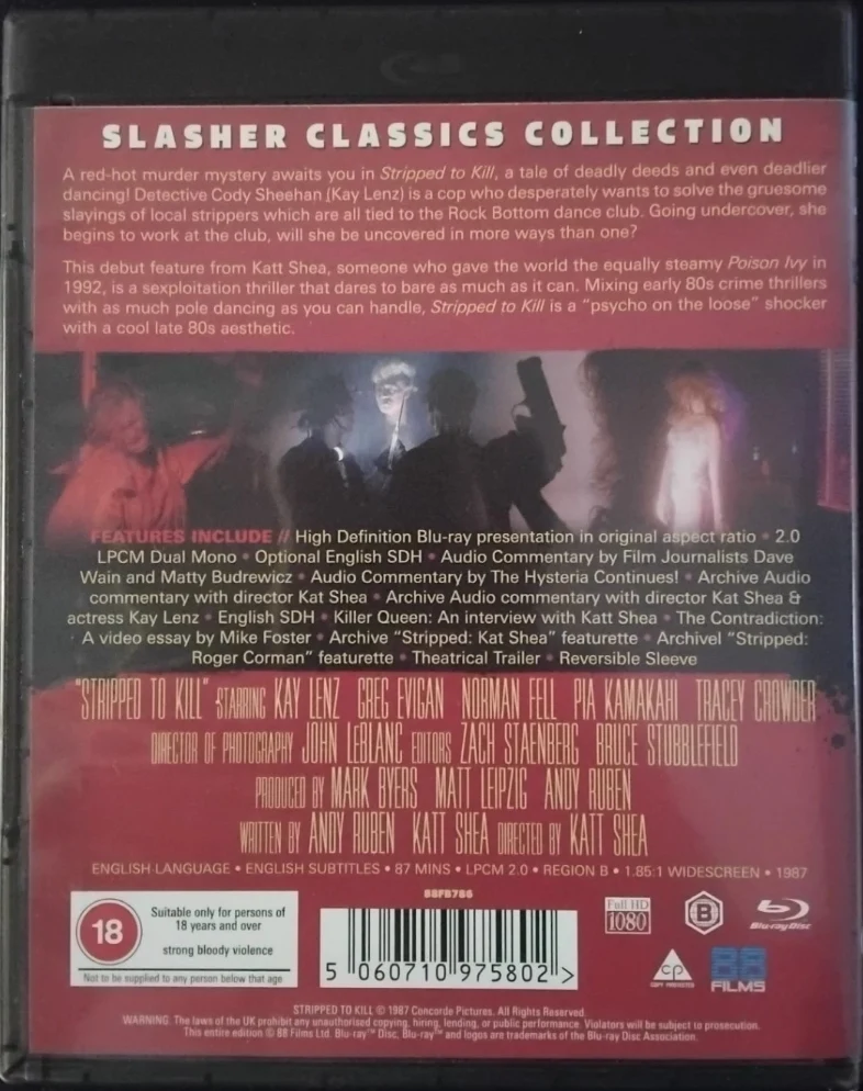 Kohtalokas tehtävä - Stripped to Kill - Limited Edition (Blu-ray) Slasher Classics Collection 62# (Vihkonen + Slipcover)