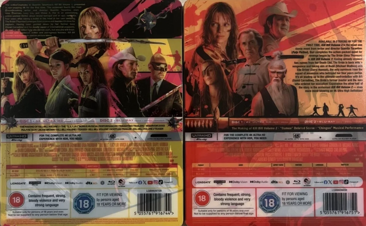 Kill Bill Volume 1 & 2 - Limited Edition Steelbook (4K Ultra HD + Blu-ray)