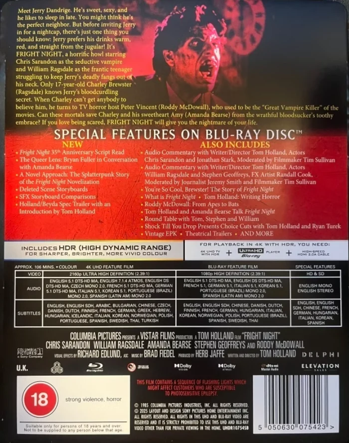 Kauhun yö - Fright Night (Limited Edition Steelbook) 1985 [4K Ultra HD + 2x Blu-ray]