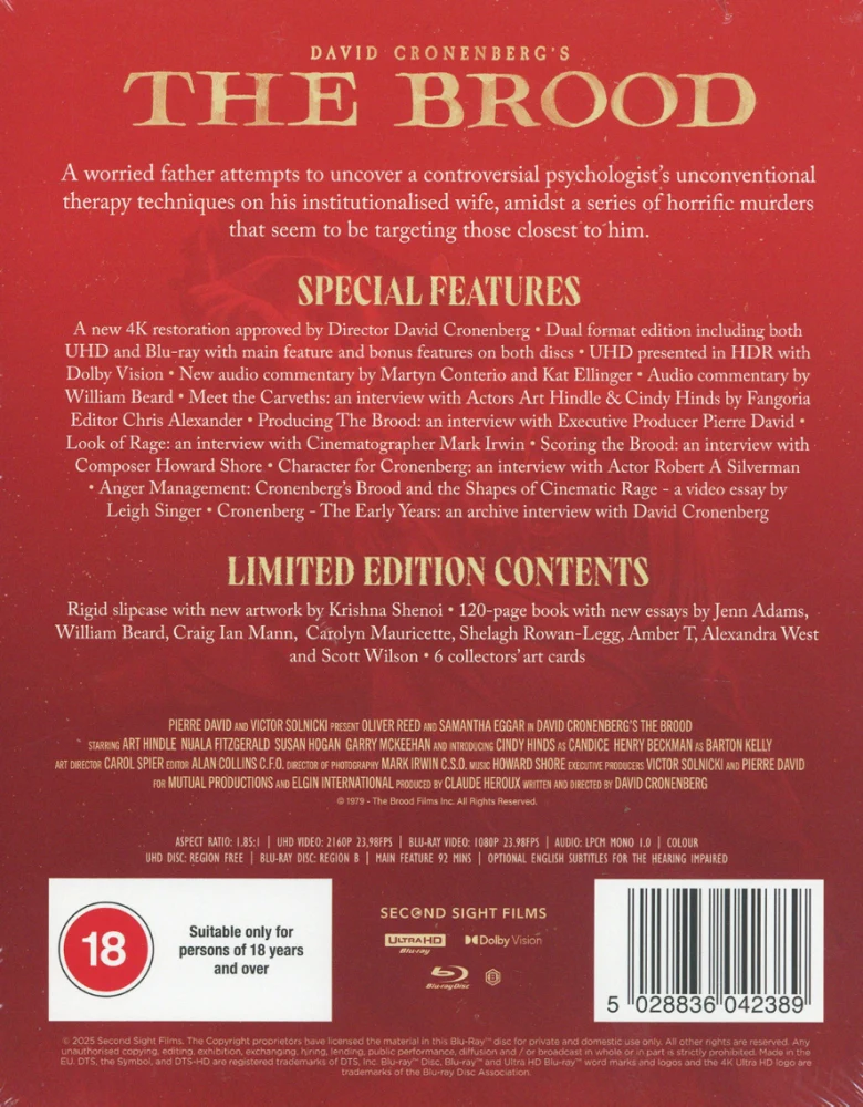 The Brood - Limited Edition (4K Ultra HD + Blu-ray) Unrated Version