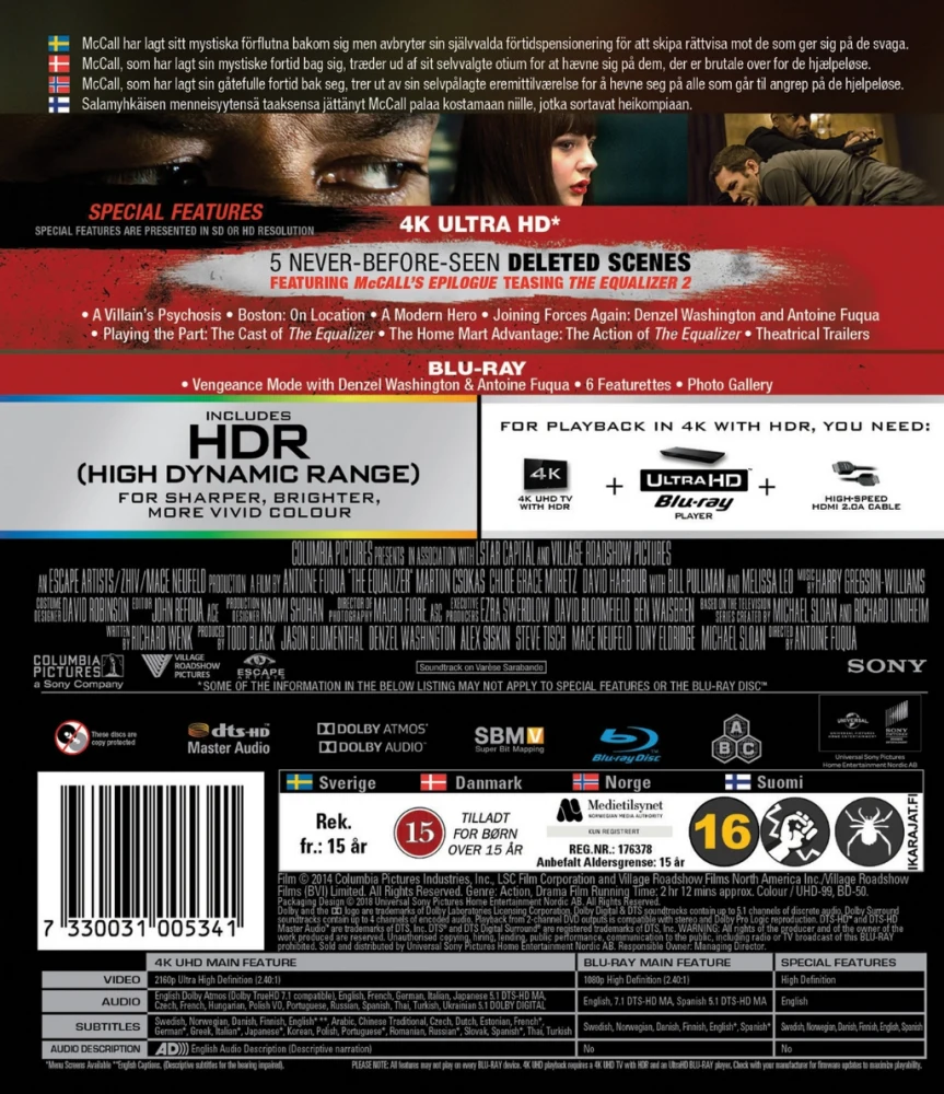 The Equalizer - oikeuden puolustaja (4K Ultra HD + Blu-ray) 2014