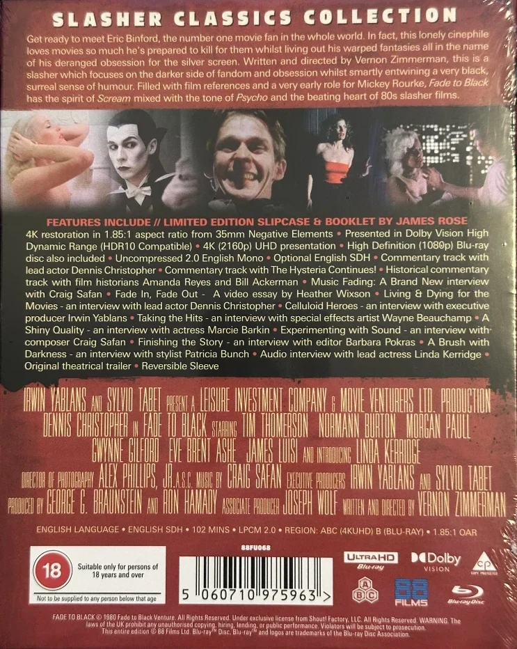 ...kun valot sammuvat - Fade to Black - Limited Edition (1980) (4K UHD + Blu-ray) Slipcase + Vihkonen (Slasher Classics Collection 63#)