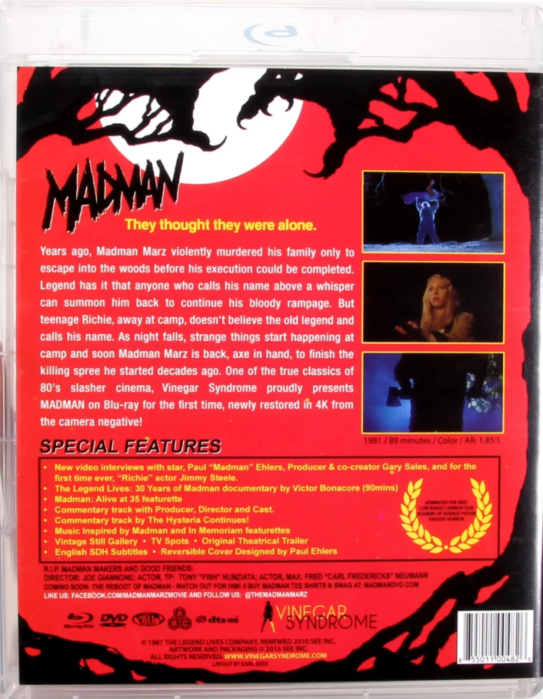 Madman (Blu-ray + DVD) Vinegar Syndrome (1981)