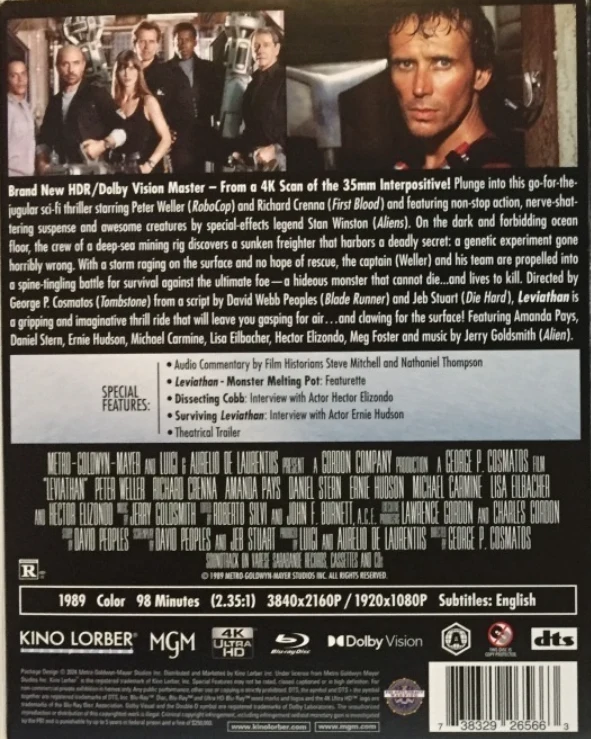 Leviathan - kuoleman laiva - Limited Edition Slipcover (1989) Peter Weller (4K UHD) 1989