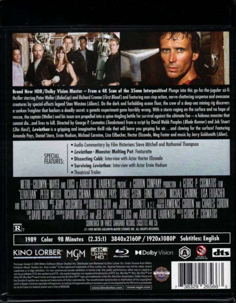 Leviathan - kuoleman laiva - Limited Edition Slipcover (1989) Peter Weller (4K UHD) 1989