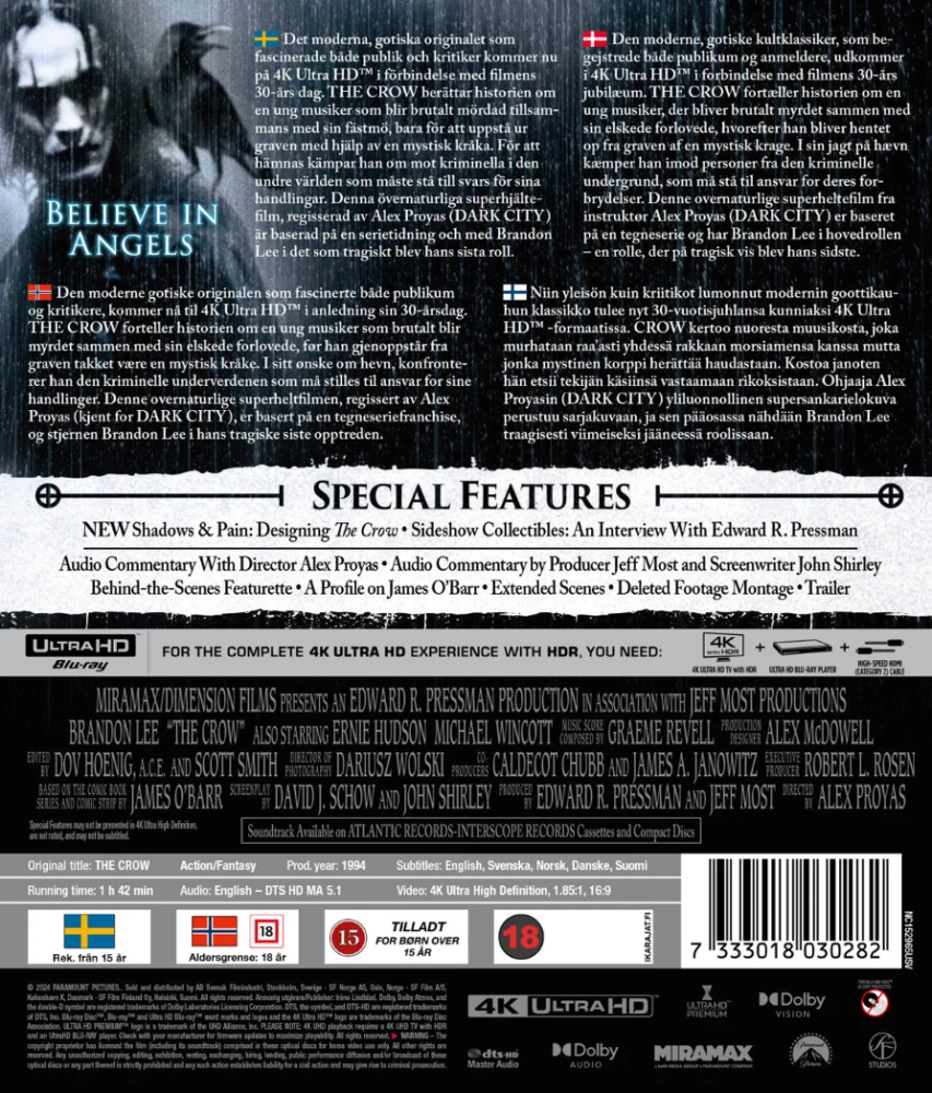 The Crow (1994) Brandon Lee (4K Ultra HD)