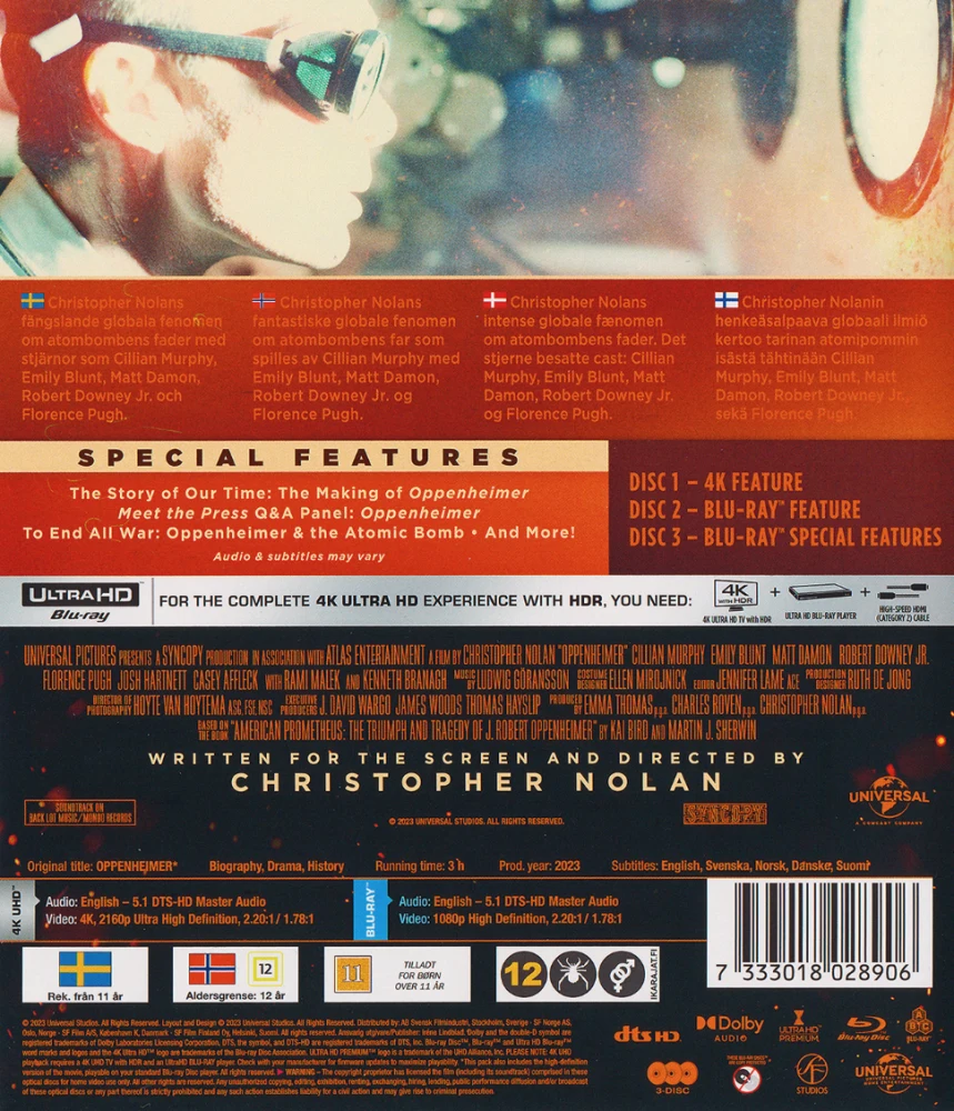 Oppenheimer (2023) (4K UHD + 2 Blu-ray)