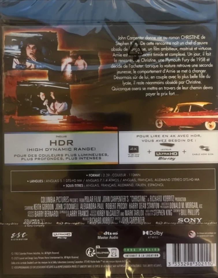 John Carpenter: CHRISTINE - tappaja-auto (1983) 4K Ultra HD