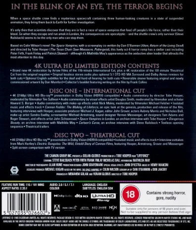 Lifeforce - Limited Edition (4K Ultra HD) (Arrow) 1985