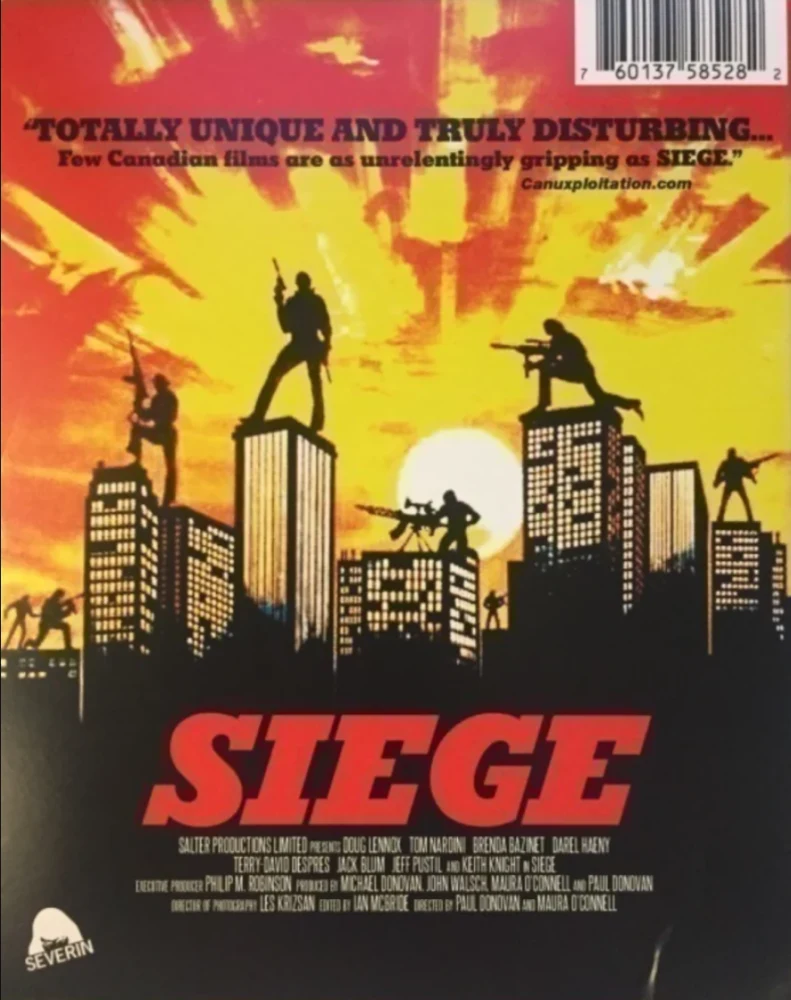 Siege - Self Defense (Blu-ray) (Slipcase) 2K masteroitu! (2versiota elokuvasta: teatteriversio ja Pidennetty versio. 80s CANUXPLOITATION SHOCKER