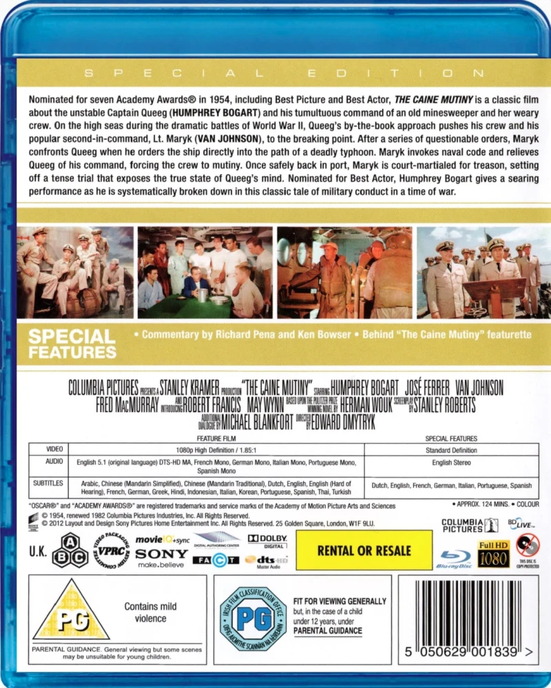 Cainen kapina / The Caine Mutiny (Blu-ray) 1954